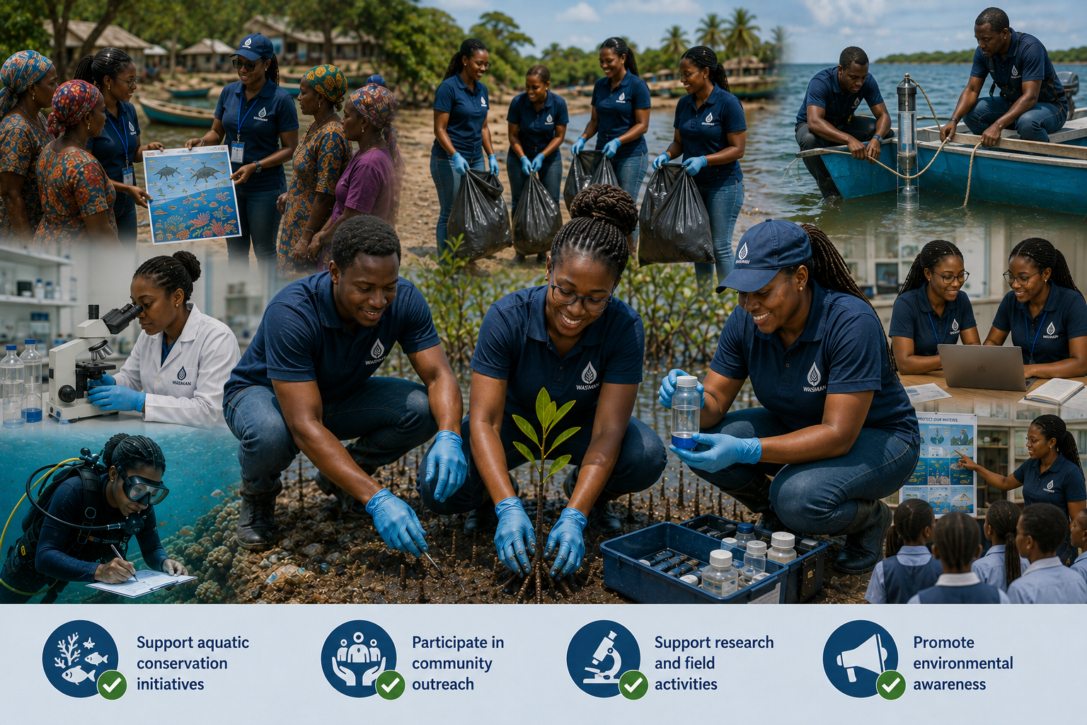 WASMaN volunteers working together