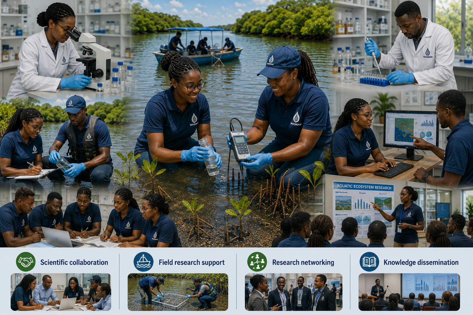 Researchers conducting aquatic research